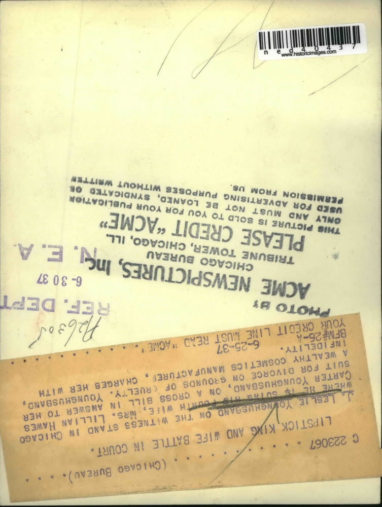 1937 Press Photo J.L. Younghusband Charge Mrs. L.H.C. Younghusband of Infidelity