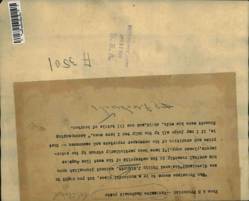 1924 Press Photo Eminent journalist Philip J Sinnot arrived in San Francisco