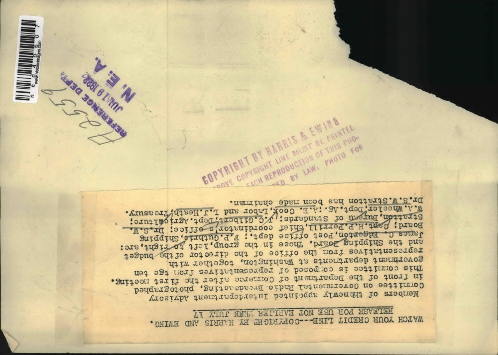 1922 Press Photo Members of the Interdepartment Advisory Committee