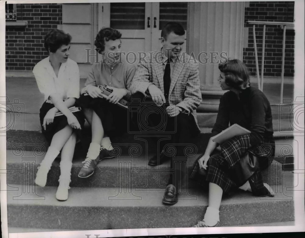 1958 Press Photo Tim St John male student at MacMurray College
