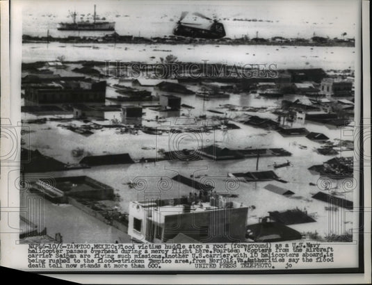 1955 Press Photo Flood Death Toll Stands at More Than 600