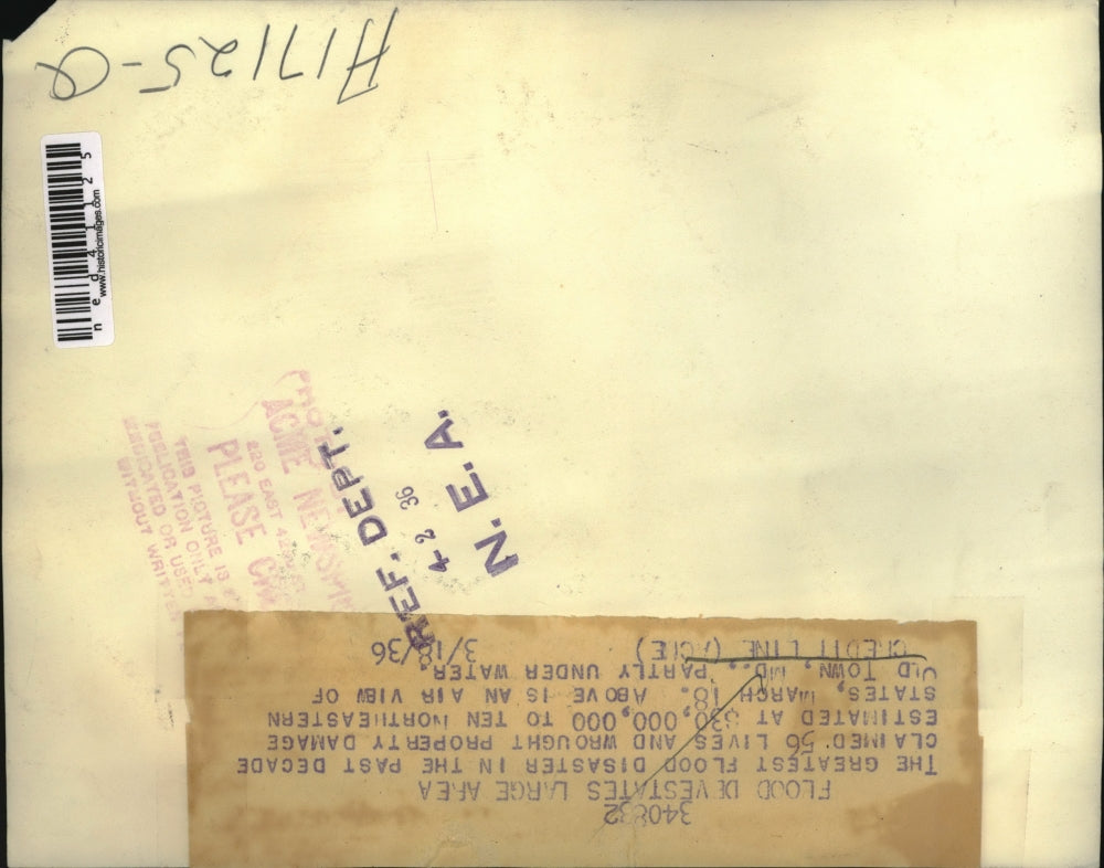 1936 Press Photo Flood Claimed Many Lives Northeastern States Under Water