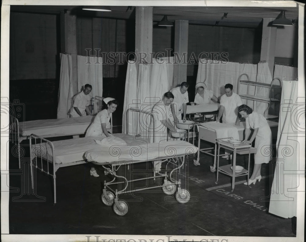 1941 Press Photo Secondary Hospital being prepared in case black out is called