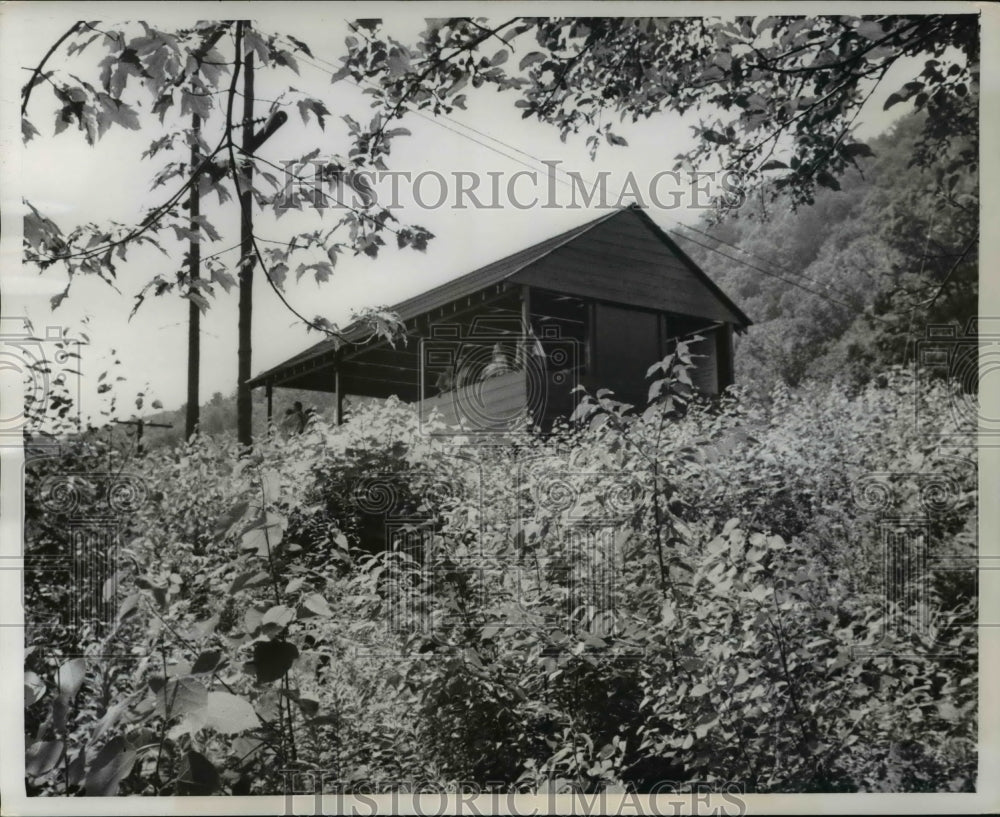 1959 Press Photo Atomic Plant Observation Stand Near Deerfield River