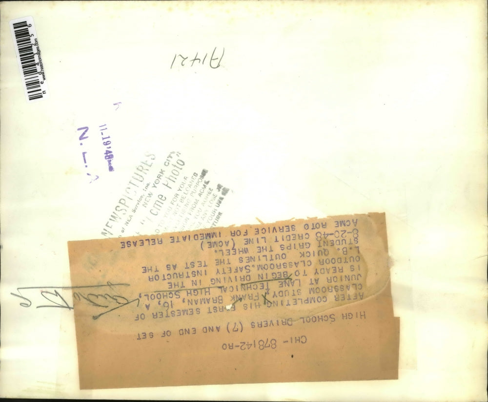 1948 Press Photo Student Frank Braman & Safety Instructor L. B. Quick