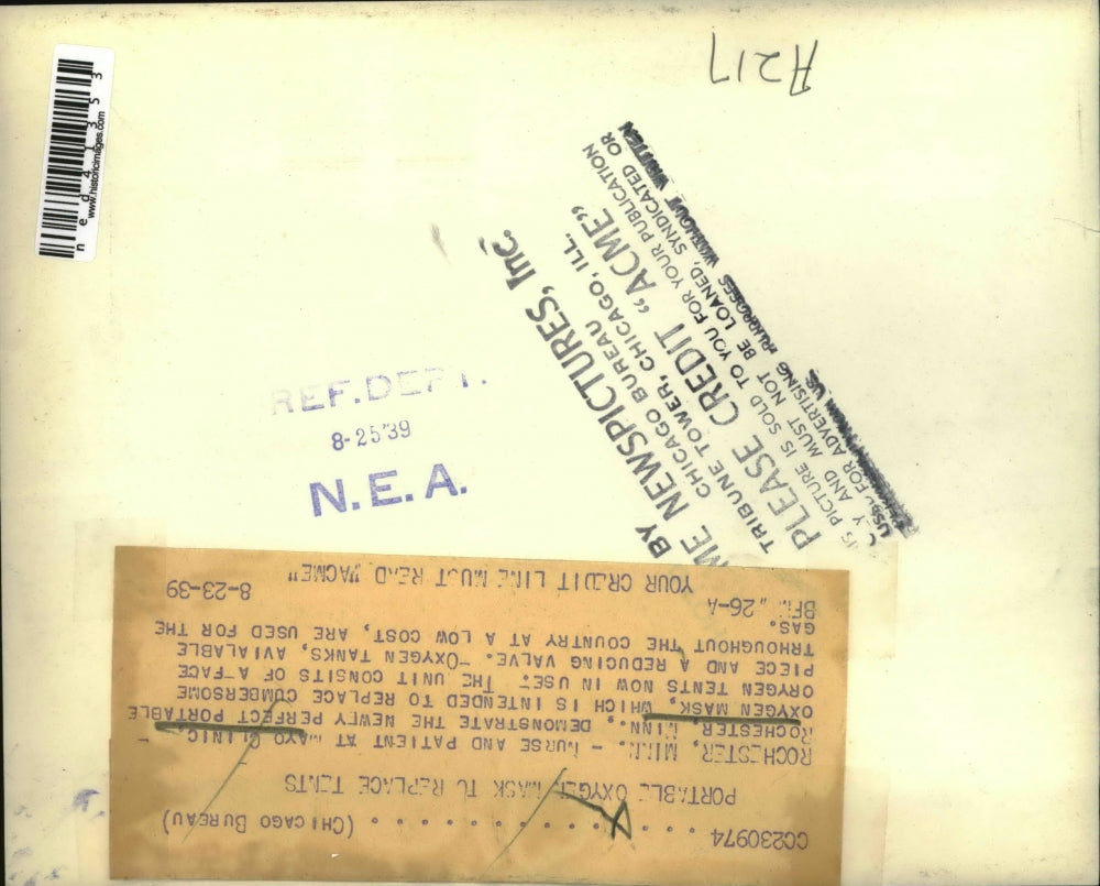 1939 Press Photo Nurse and patient at Mayo Clinic Pachester, Minn.