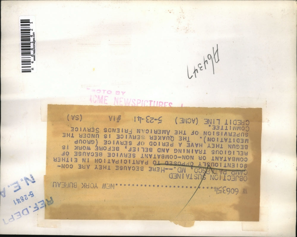 1941 Press Photo Group Meditation at Camp Patapsco, MD.