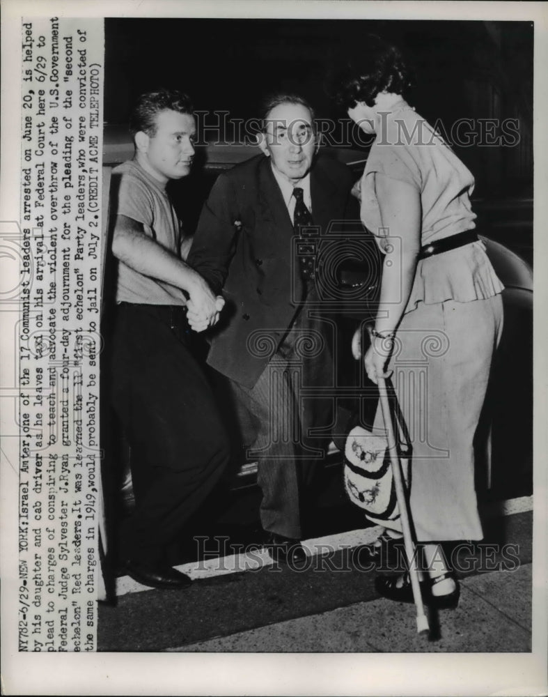 Load image into Gallery viewer, 1951 Press Photo New York Israel Amter on of 17 Communist leaders arrested on
