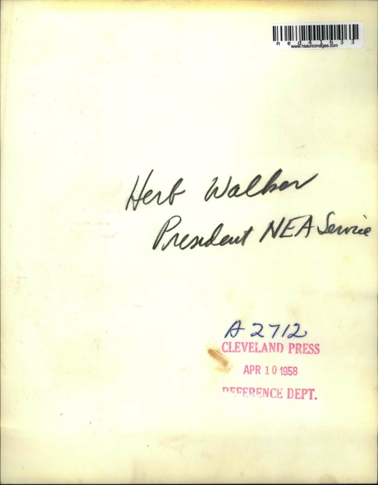 1958 Press Photo Herb Walker President NEA Service