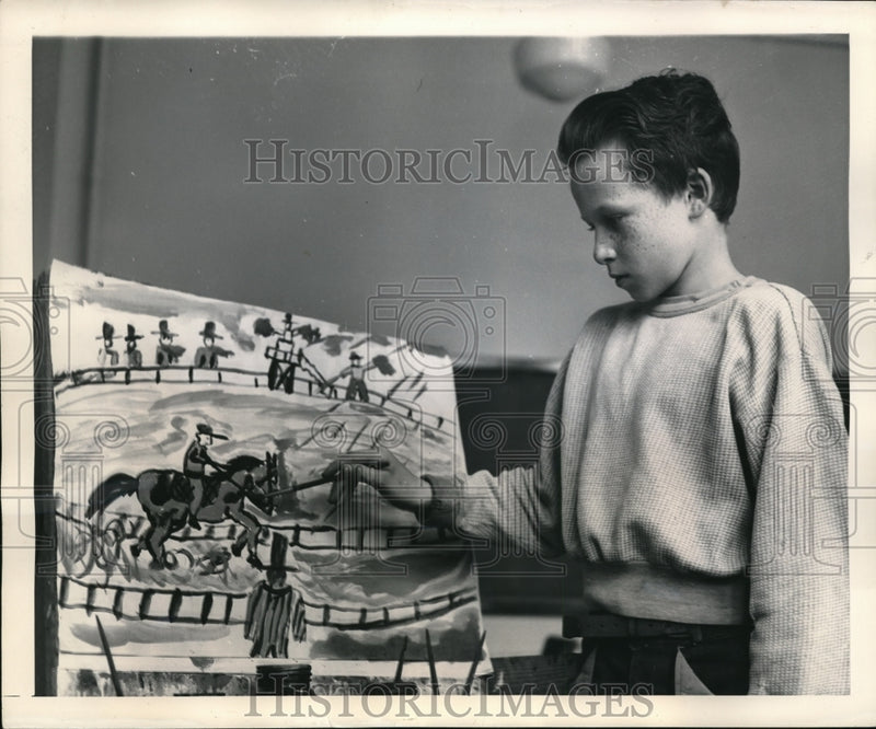 Load image into Gallery viewer, 1948 Press Photo Anthony Ballenger's "Clear Track" Painting
