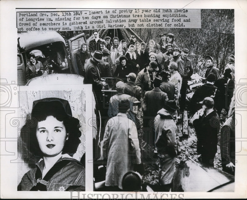 Load image into Gallery viewer, 1949 Press Photo Portland Ore Insert is of Ruth Aberle missing for 2 days on
