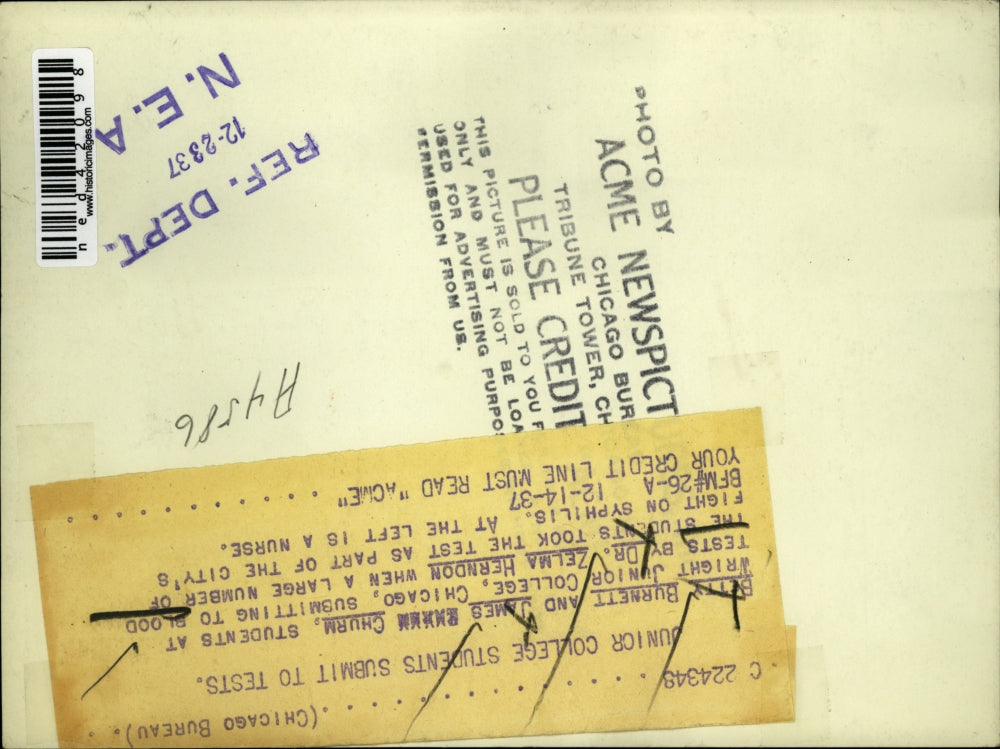 1937 Press Photo Betty Burnett and James Churm, students at Wright Jr. College