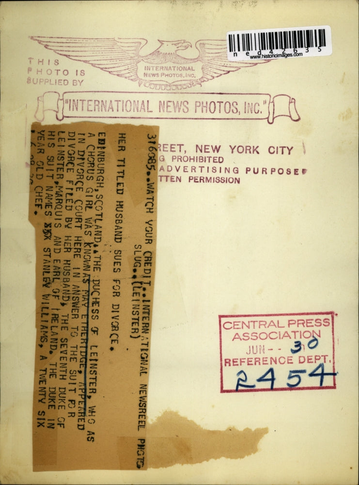 1930 Press Photo The Duchess of Leinster appeared in divorce court - ned42635