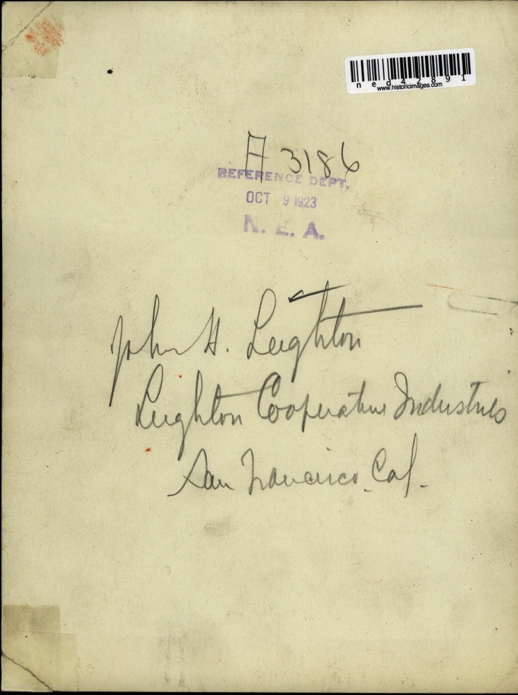 1923 Press Photo John H. Leighton