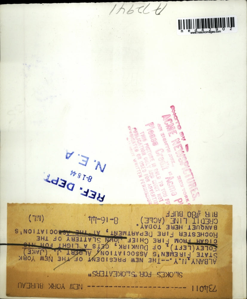 1944 Press Photo and President Albert Foley and Fire Chief John Slattery