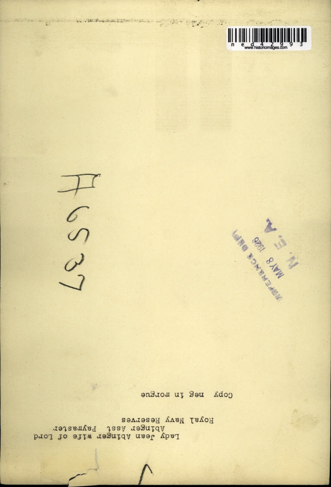 1926 Press Photo Lady Jean Abinger Lord Paymaster Royal Navy Reserves