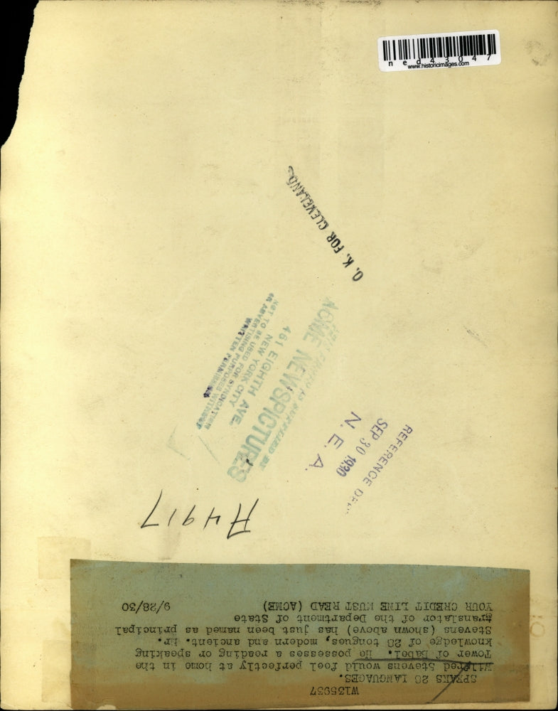 1930 Press Photo Wilfred Stevens Capable of Speaking 28 Languages