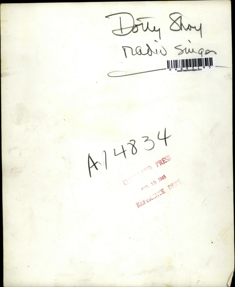 1945 Press Photo Dorothy Shay Radio Singer