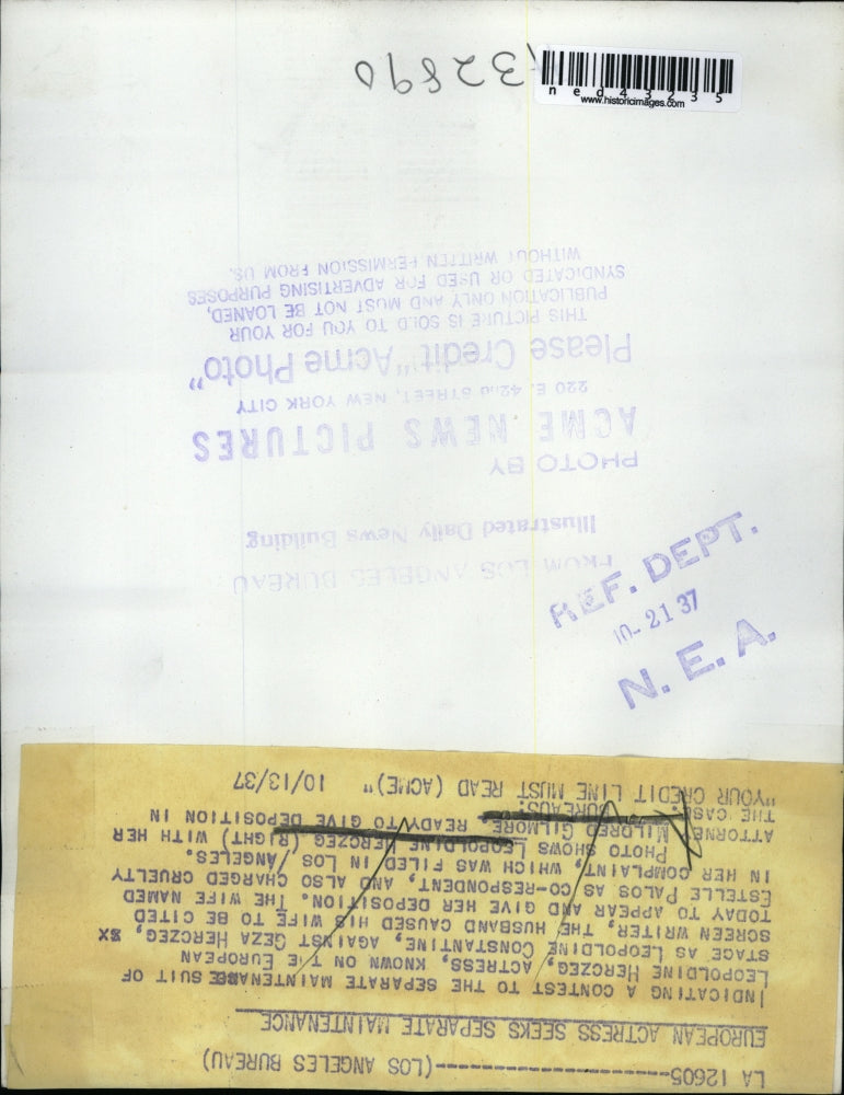 1937 Press Photo Leopoldine Herczeg With Her Attorney Mildred Gilmore