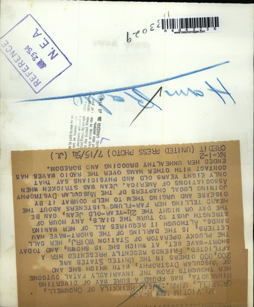 1954 Press Photo Jean Heikkila With A Short-Wave Set Gifted By Her Friends