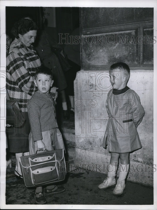 1956 Press Photo  Jacques Vignal burst into tears  on his 1st day of School- Historic Images