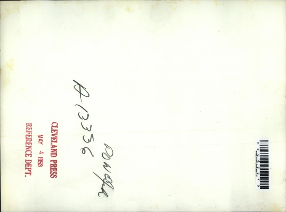 1953 Press Photo Westover AIr Force Bae Corp. Vincent D'andreois greeted by