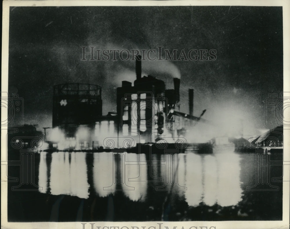 1957 Press Photo A black visual photo of the power house, infrared photo.