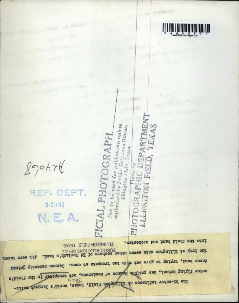 1942 Press Photo Ellington Field Texas worlds largest multi motor flying school