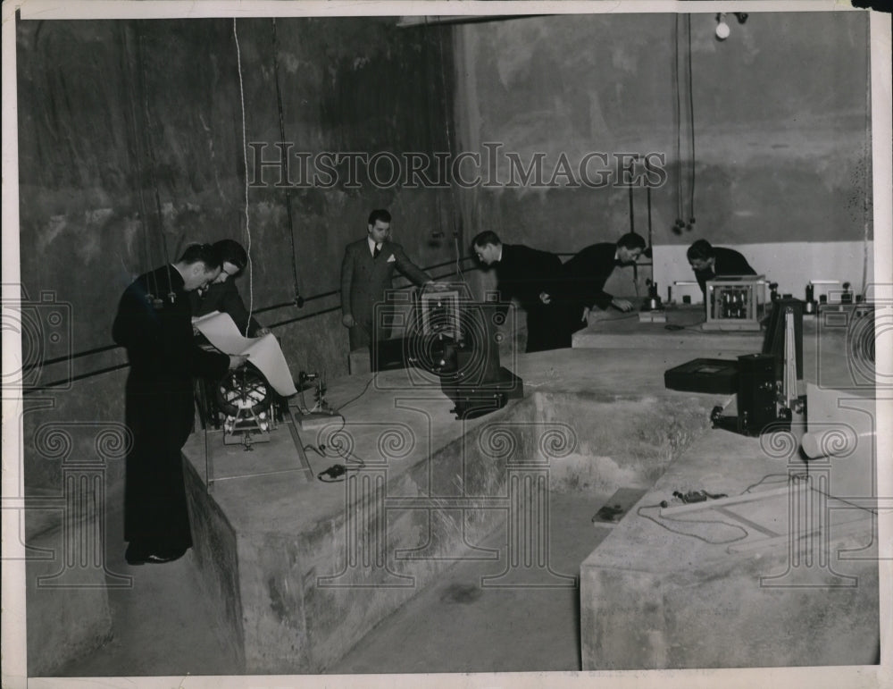 1937 Press Photo General View Of Interior Of Fordham University Seismic Station
