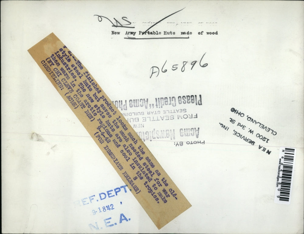 1942 Press Photo New Army Portable Huts made of steel