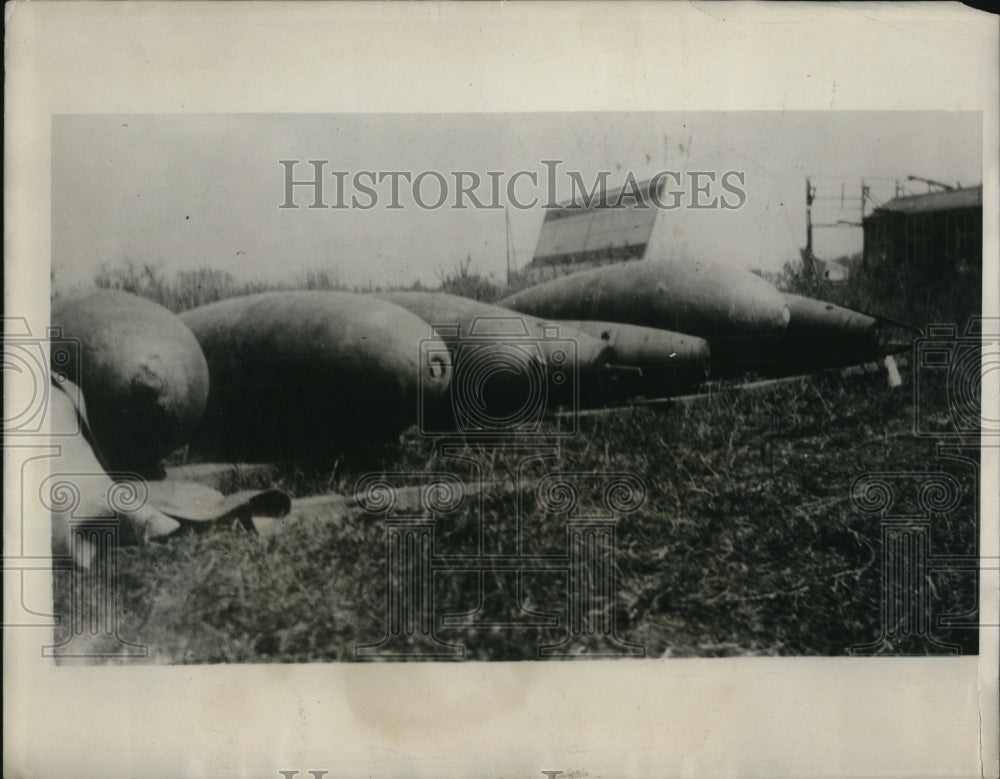 1923 Press Photo Aerial Bomb weighing a total of 7,500 pound