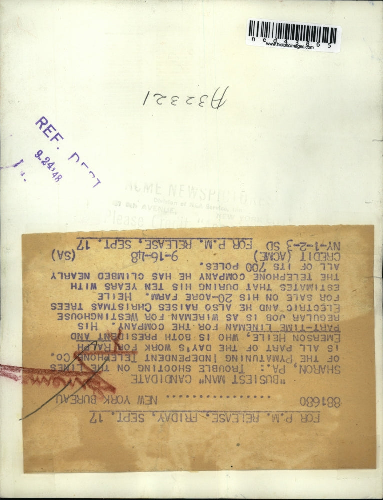 1948 Press Photo Ralph Emerson Heile who is both President and Part Time Lineman