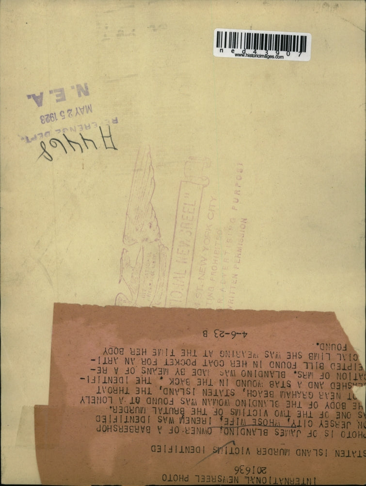 1923 Press Photo photo is of James Blanding whose wife Irene was identified as