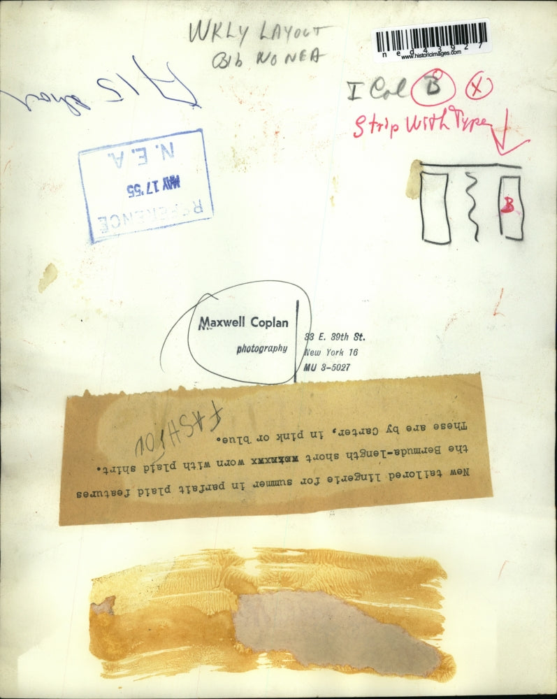 1955 Press Photo New tailored lingerie for summer in parfait plaid features