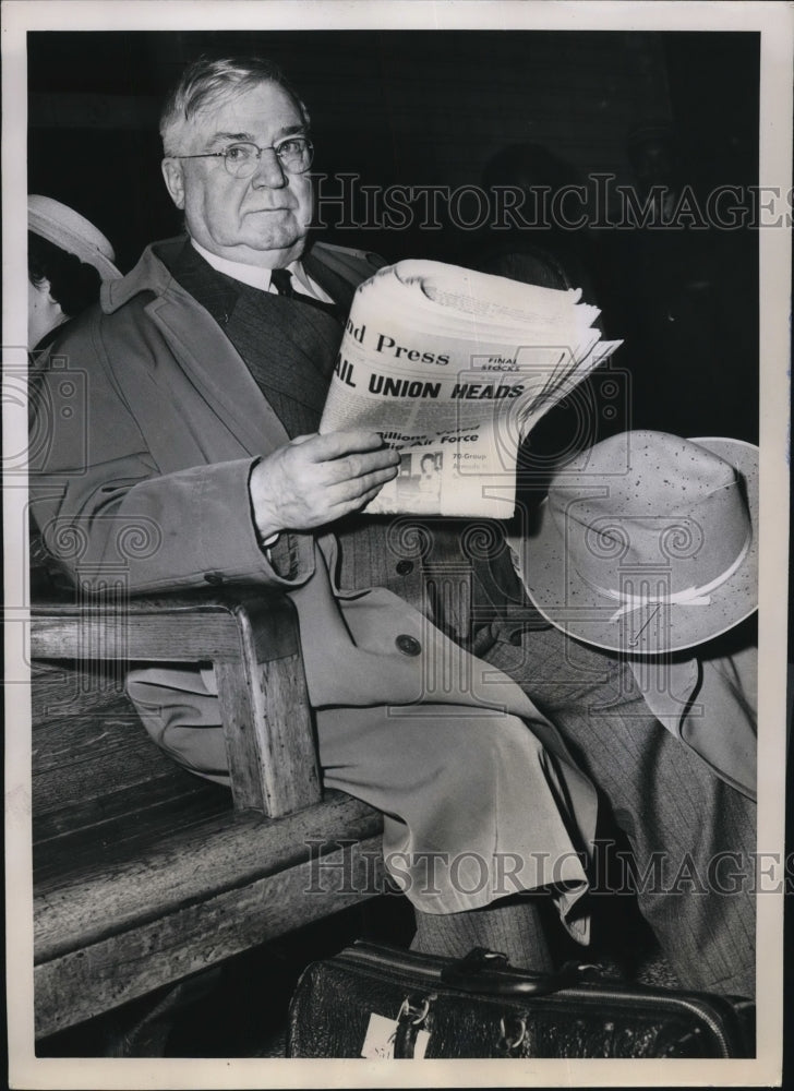 1948 Press Photo Cleveland Alvanlay Johnston head of Brotherhood of Locomotive
