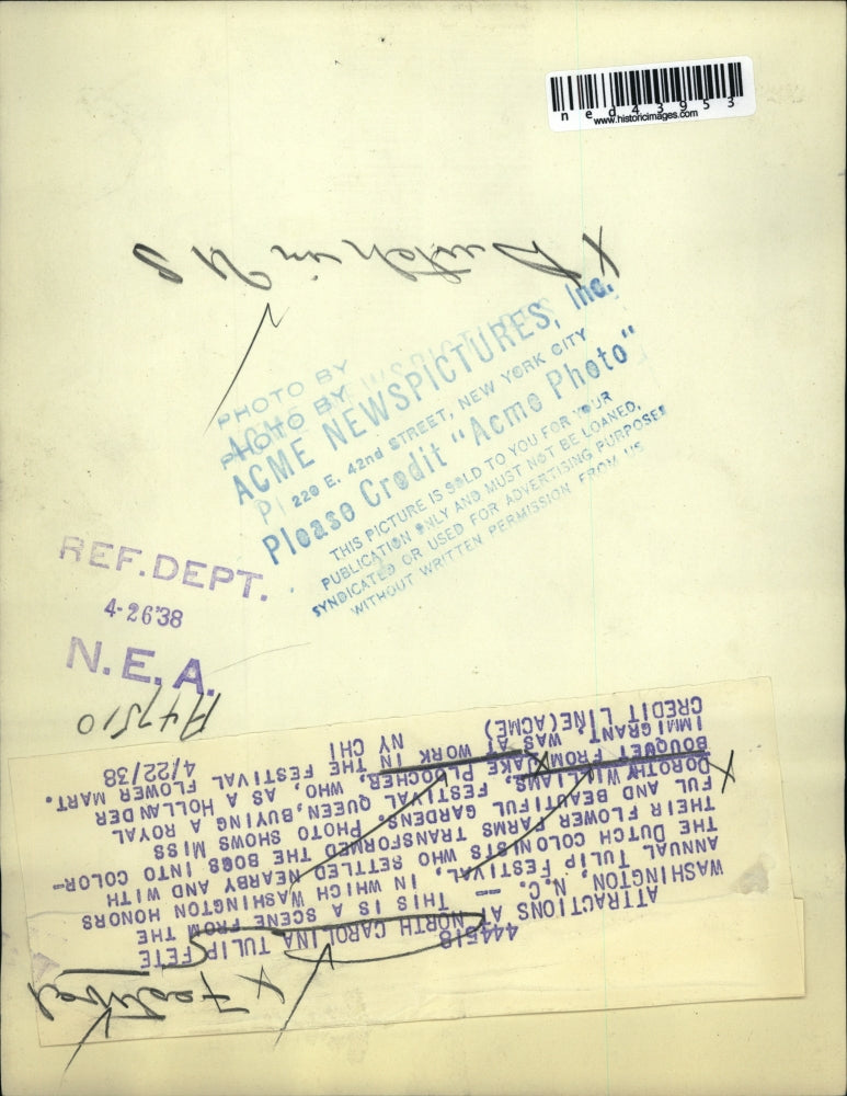 1938 Press Photo Festival Queen-Ms. Dorothy Williams Buying a Royal Bouquet