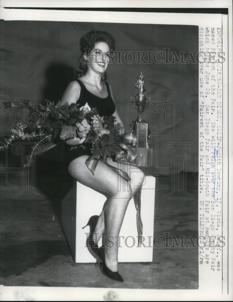 1962 Press Photo Judith Downing Reign as Fairest of the Fair