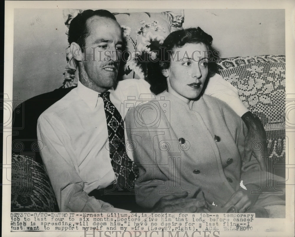 1949 Press Photo Detroit Ernest Gullum is looking for a temporary job to last 4