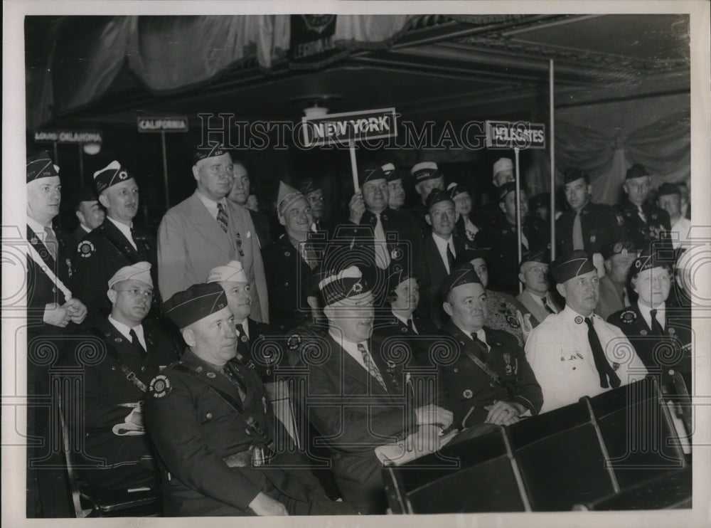 1936 Press Photo American Legion New York Delegation At Cleveland Convention