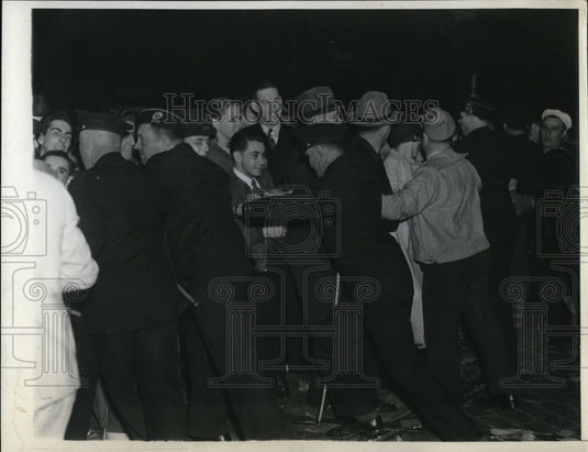 1936 Press Photo Police Keeping Spectators Back At Forty and Eight Parade