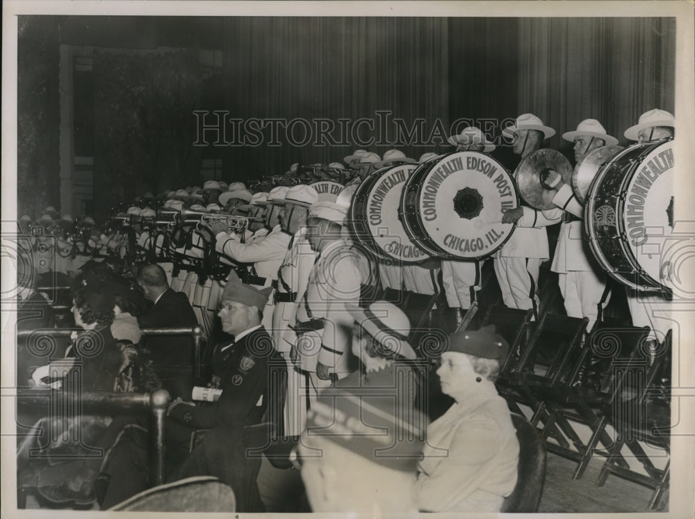 1936 Press Photo Chicago Drum and Bugle Corps At American Legion Convention