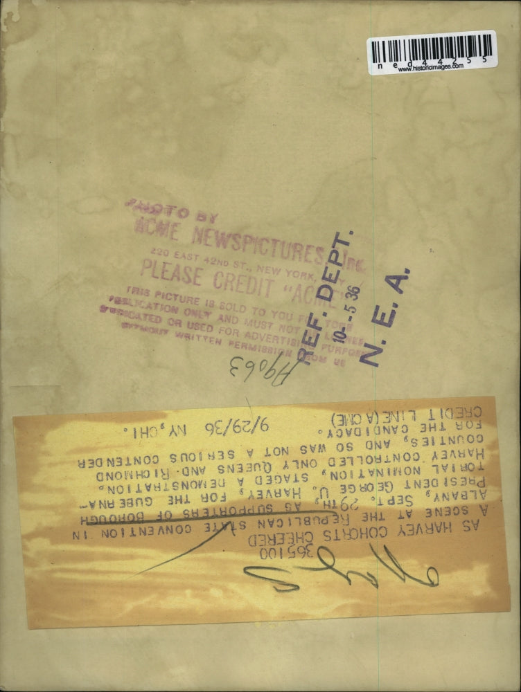 1936 Press Photo George U Harvey Supporters At Republican State Convention