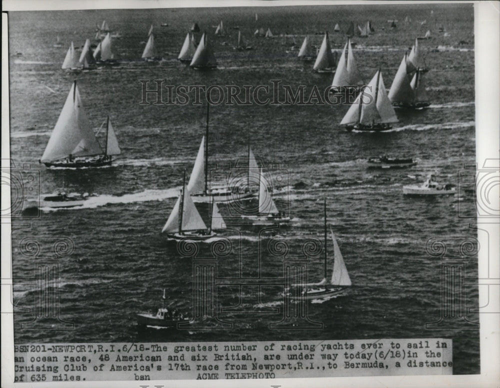 1950 Press Photo Yachts racing at the Cruising Club of America's 17th race