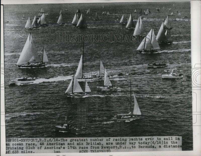 Load image into Gallery viewer, 1950 Press Photo Yachts racing at the Cruising Club of America's 17th race
