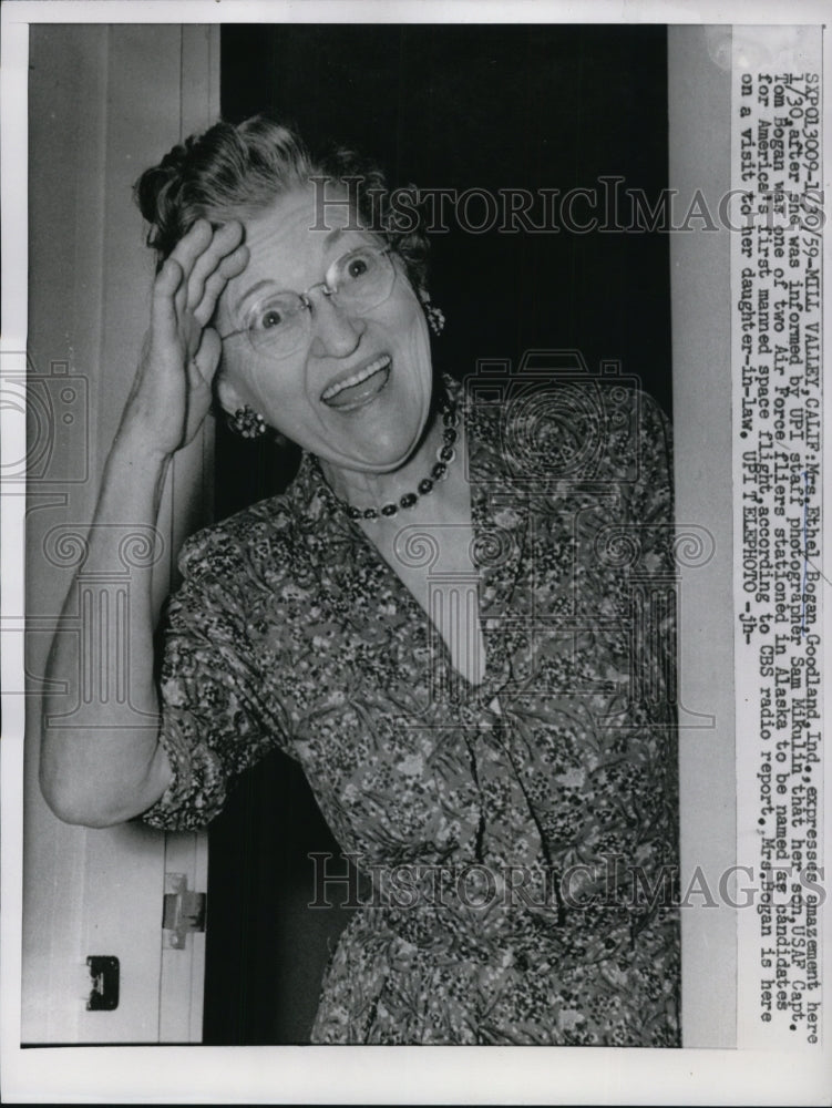 1959 Press Photo Mrs. Ethel Bogan expresses amazement