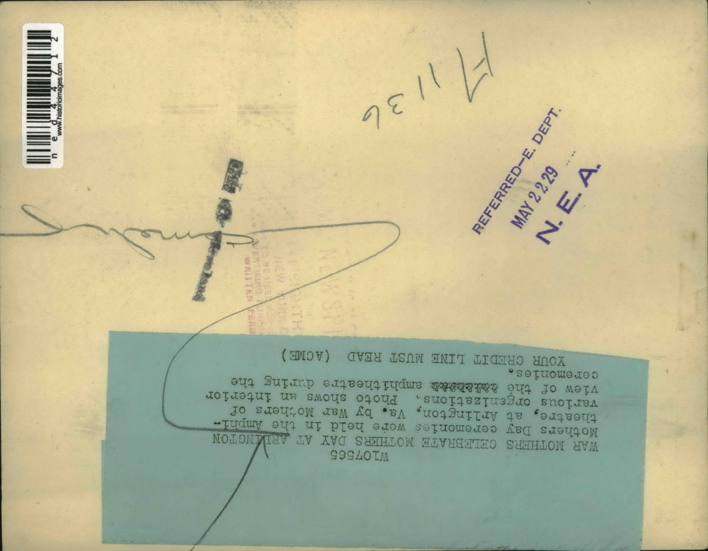 1929 Press Photo Mothers Day War Arlington Ceremonies Amphitheatre