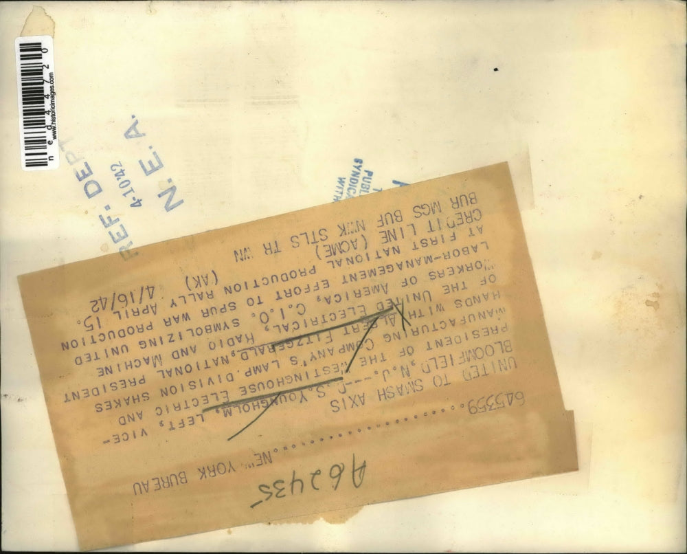 1942 Press Photo Bloomfield New Jersey DS Youngholm Westinhouse Albert