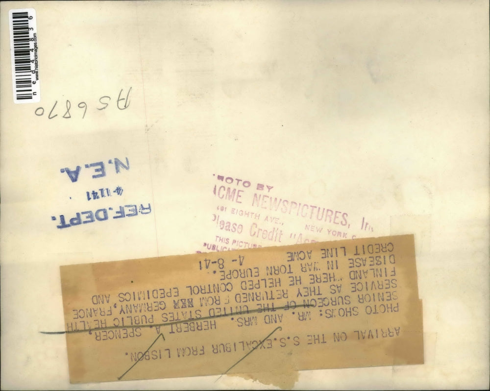 1941 Press Photo Mr & Mrs Herbert A Spencer Senior Surgeon of the United