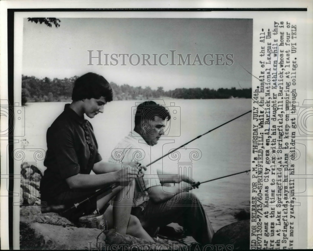 1960 Press Photo Al Barlick with his Daughter, Kathleen
