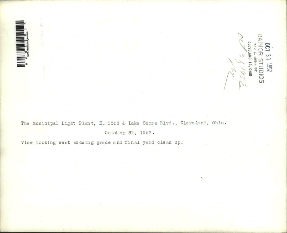 1952 Press Photo Municipal Light Plant In Cleveland Ohio